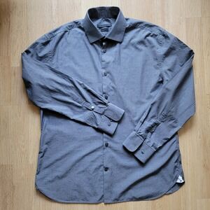 John Varvatos USA Slim Fit Dress Shirt Men's Gray Cotton Size 16 32/33